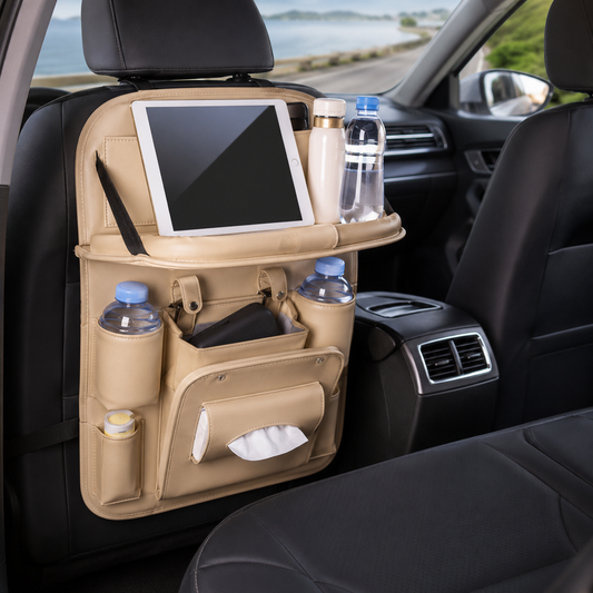 Seat Mate - PU Leather Car Organizer, Tray, Storage, Trash Bin